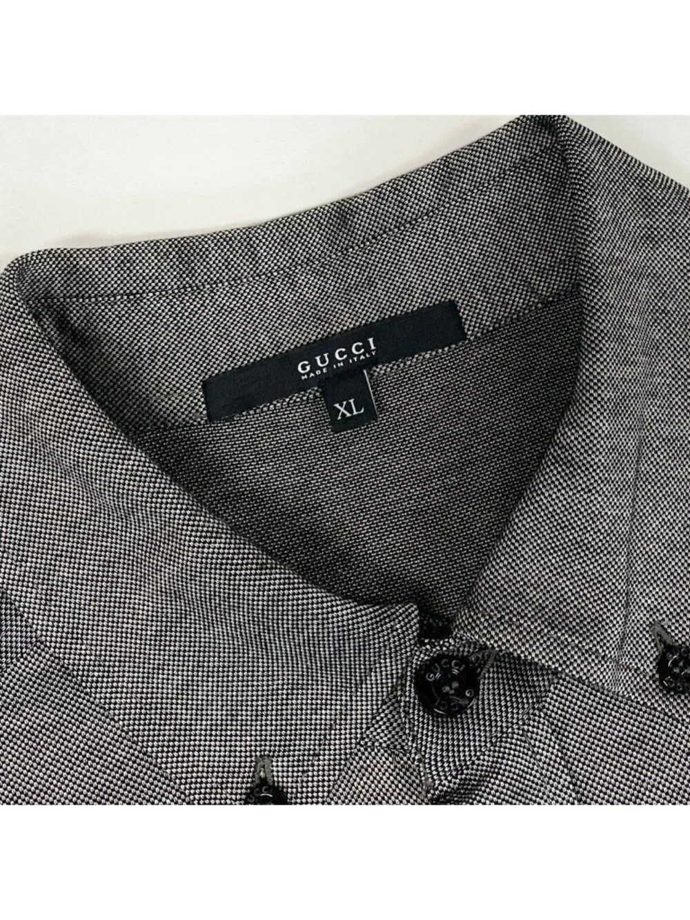 Gucci Sherry Line Short Sleeve Shirt Polo Gray Cotton XL